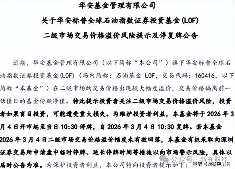 华安石油基金LOF连停三日控风险